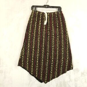 Hand‎ Jive Skirt Women L Embroidered Asymmetrical Midi Hippie Gypsy Artsy New